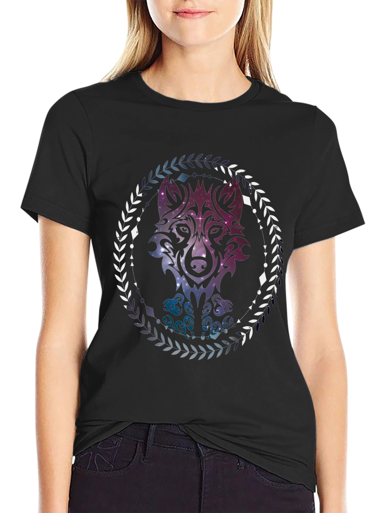 Wolf Galaxy T-Shirt - Artistic Graphic Tee