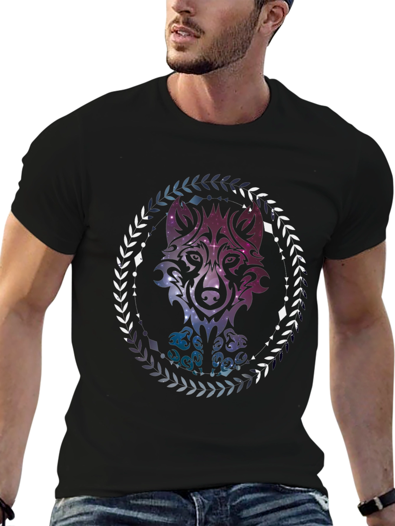 Wolf Galaxy T-Shirt - Artistic Graphic Tee