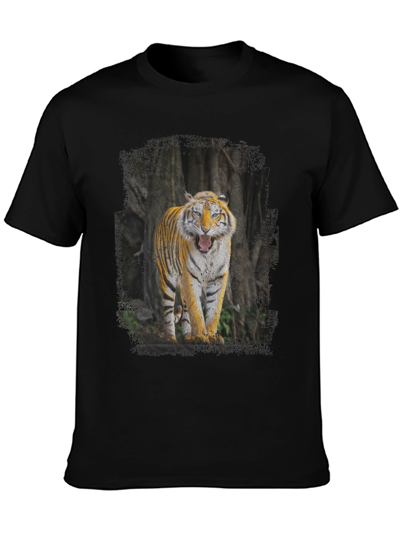 Tiger Graphic Black T-Shirt - Fierce Wildlife Design