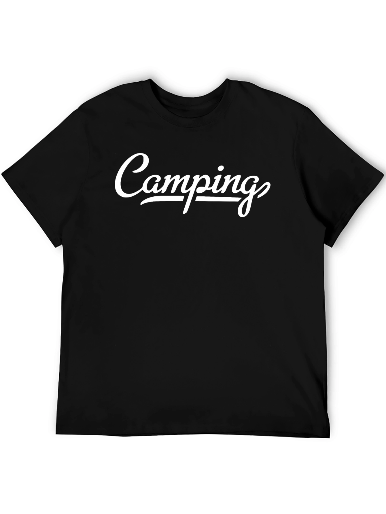 Camping Graphic Tee - Black Cotton T-Shirt