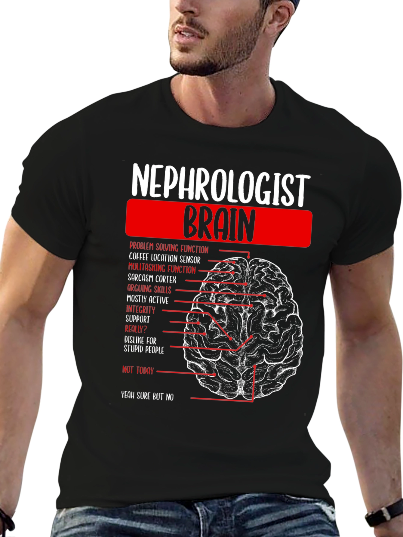 Nephrologist Brain T-Shirt - Funny Medical Humor Tee