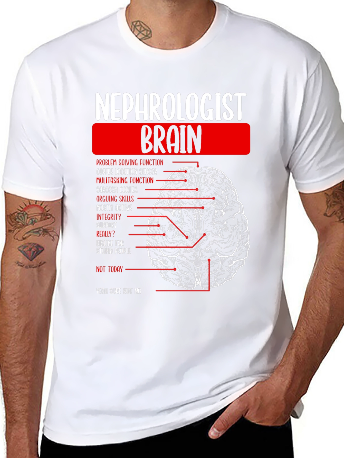 Nephrologist Brain T-Shirt - Funny Medical Humor Tee