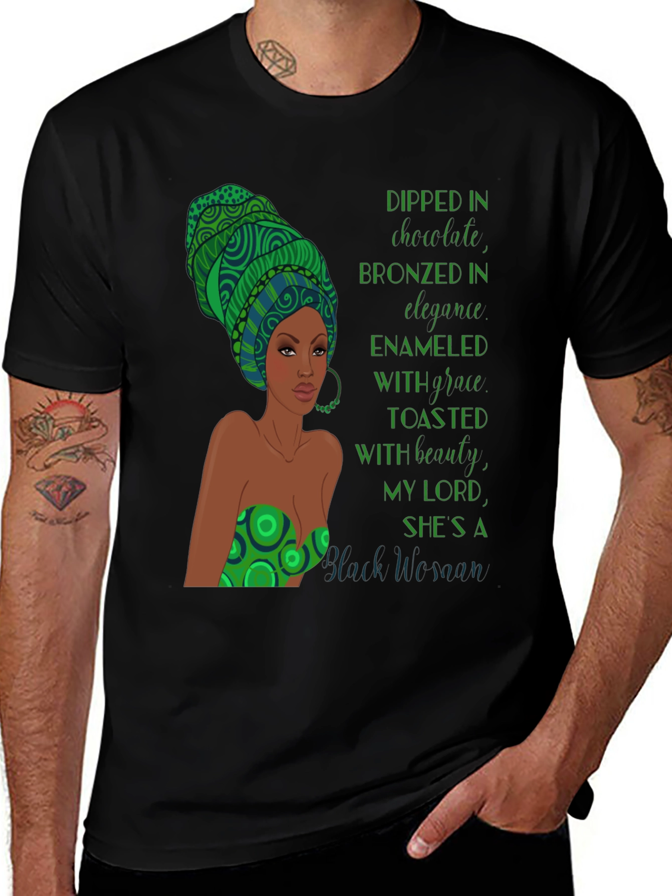Elegant Black Woman Graphic T-Shirt
