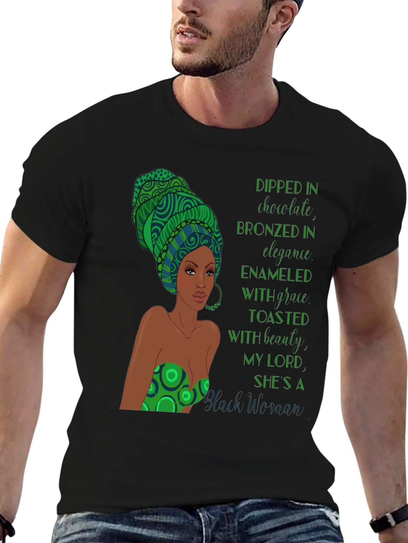 Elegant Black Woman Graphic T-Shirt