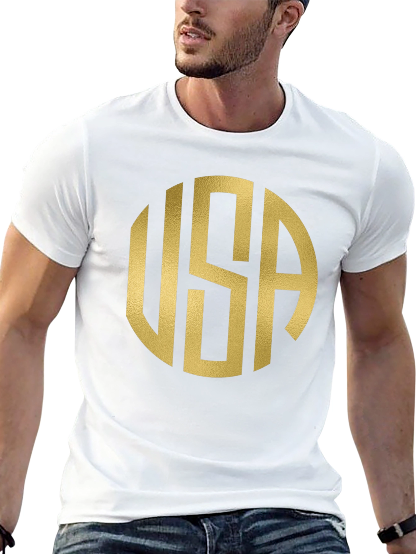 USA Circle Graphic T-Shirt - Black