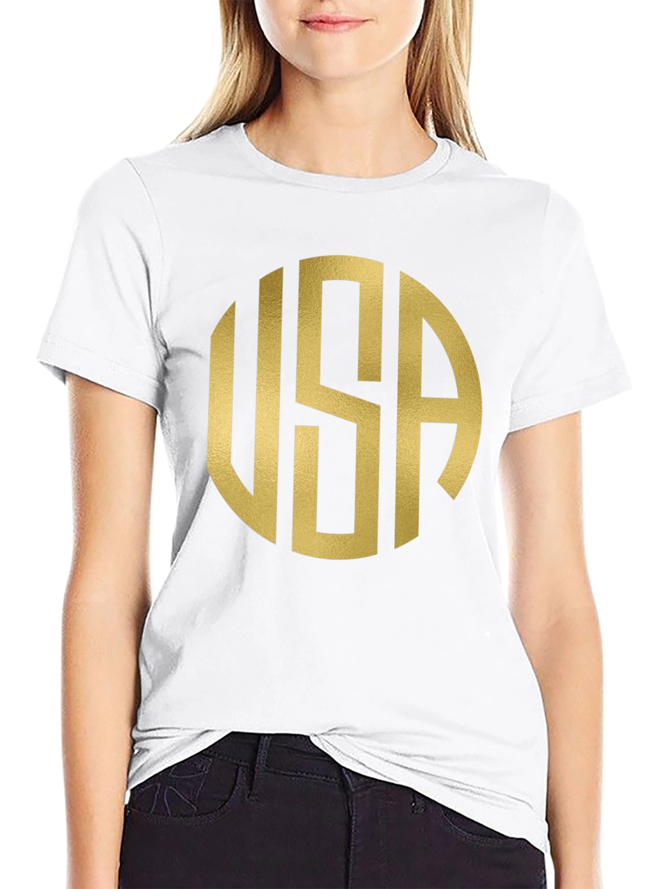 USA Circle Graphic T-Shirt - Black