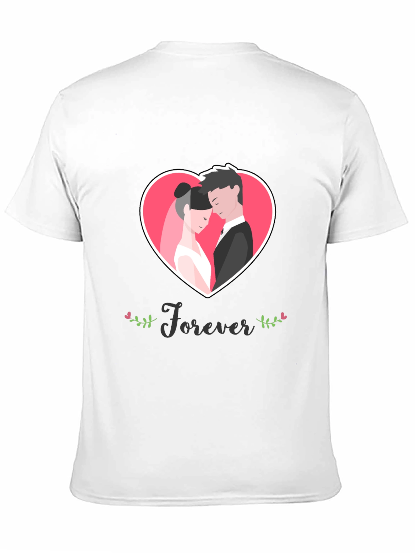 Forever Love Heart Graphic Black T-Shirt