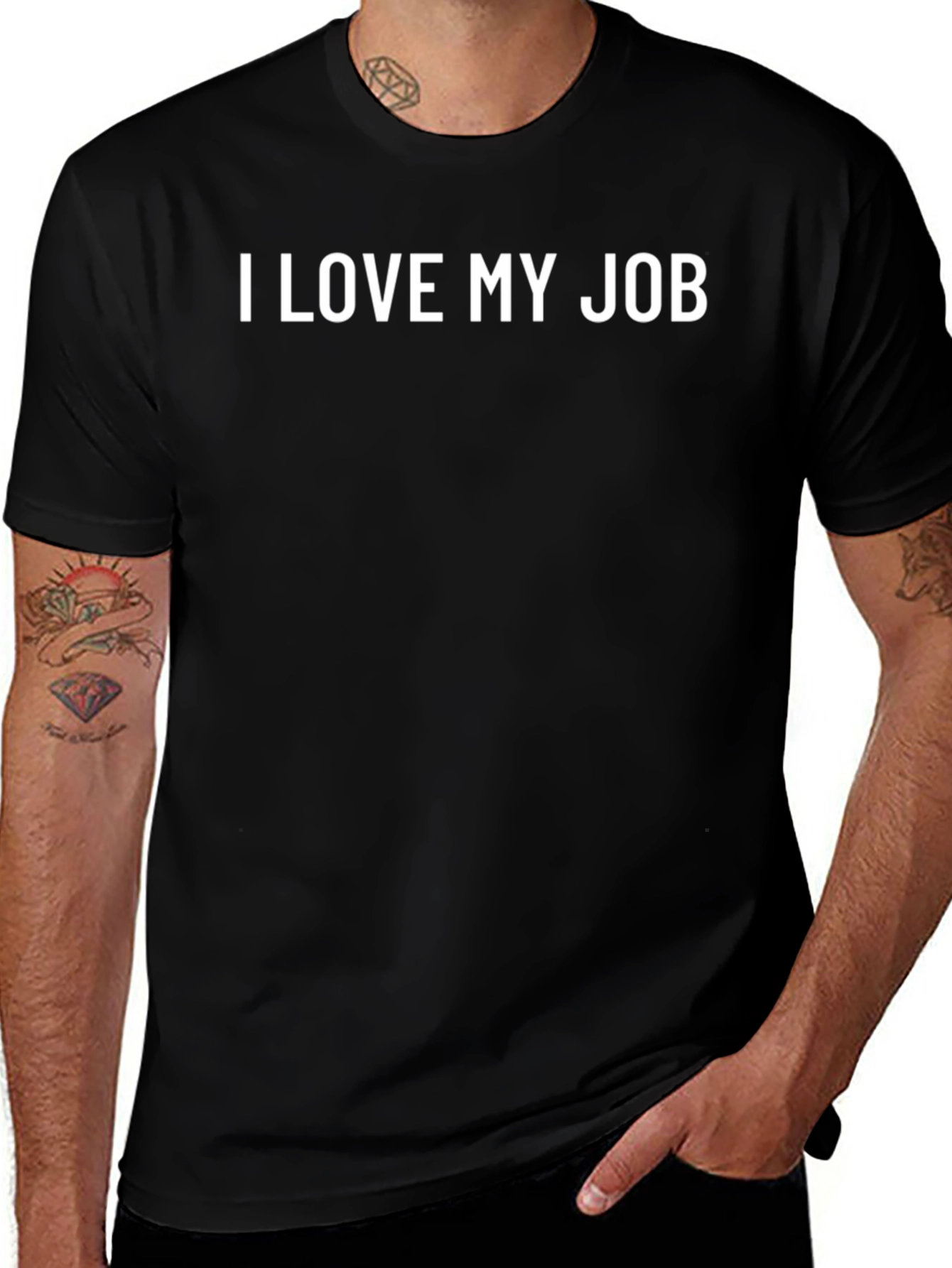 I Love My Job Graphic Tee - Black