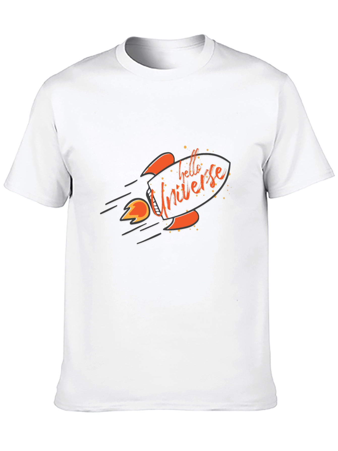 Hello Universe Black T-Shirt Rocket Graphic