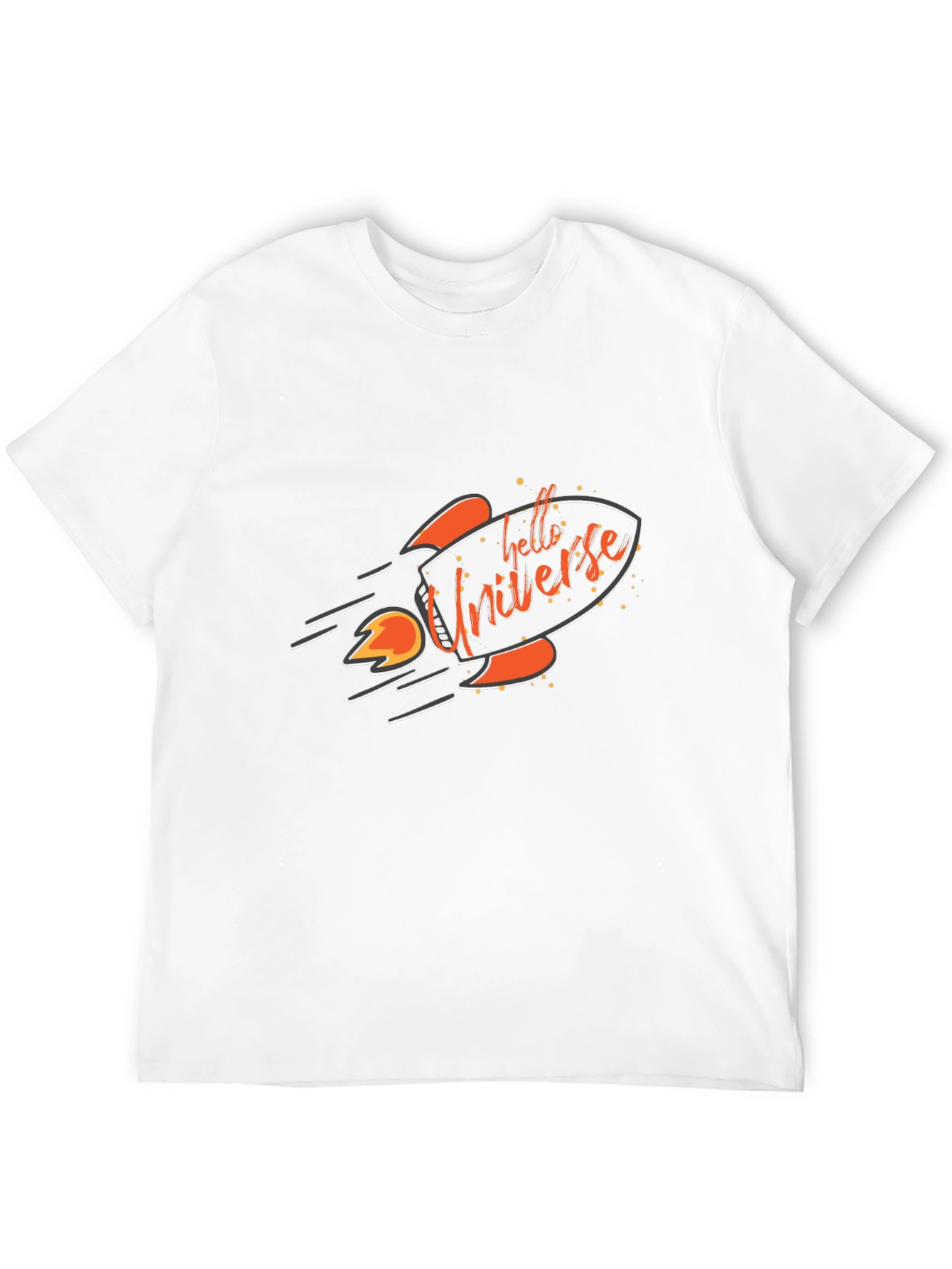 Hello Universe Black T-Shirt Rocket Graphic
