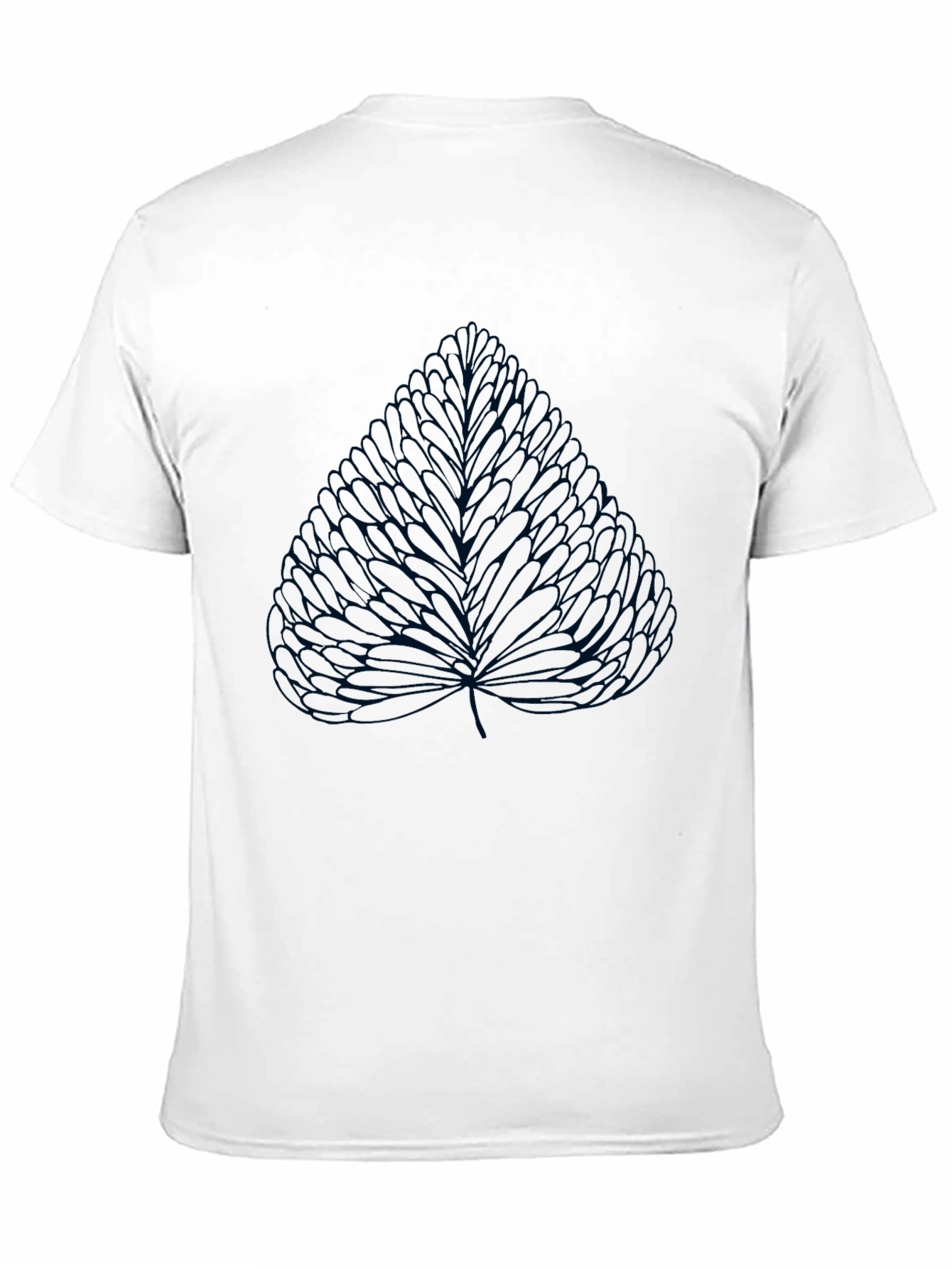 Mens Black T-Shirt with Leaf Design