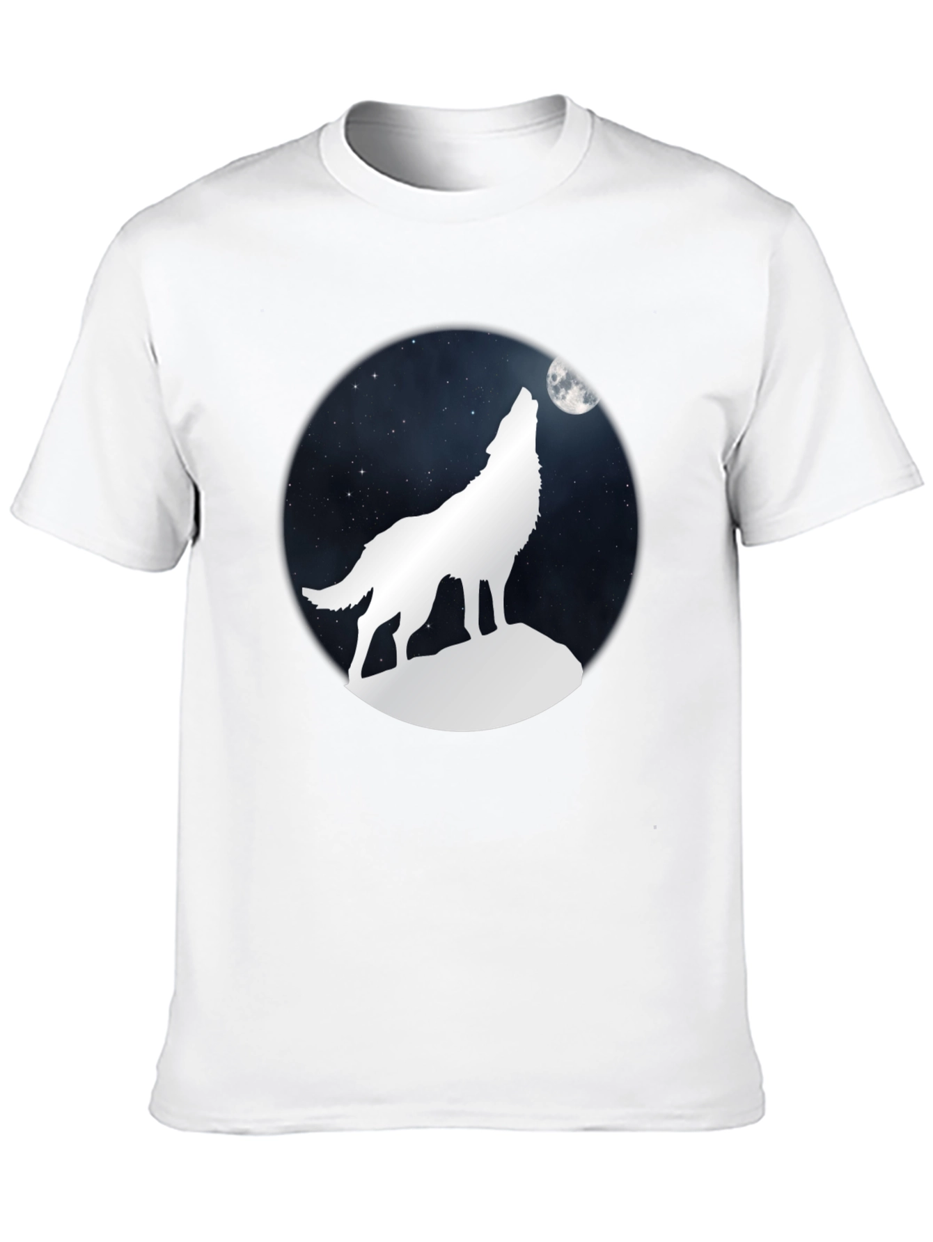 Wolf Howling at Moon Graphic Tee - Black