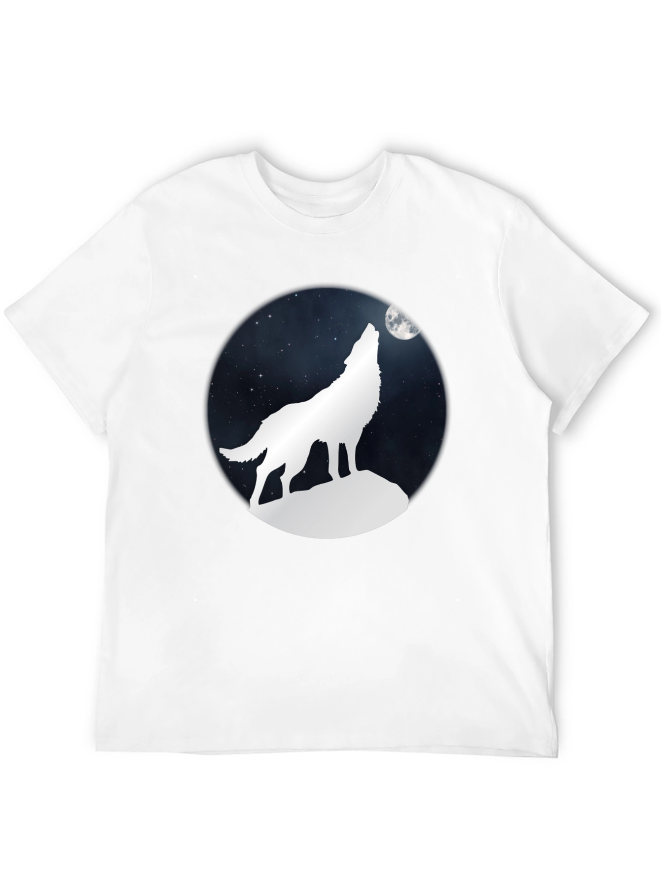 Wolf Howling at Moon Graphic Tee - Black