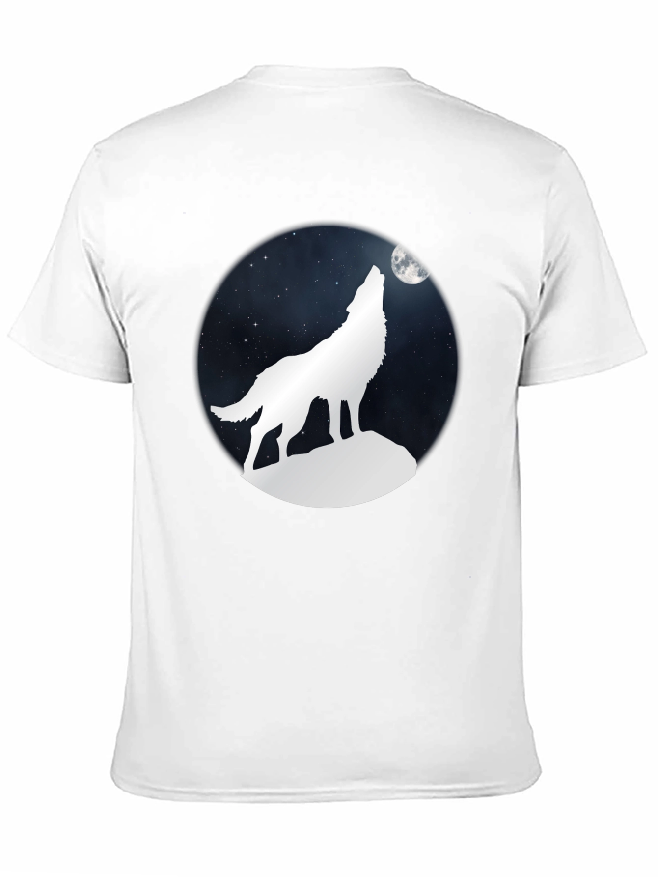 Wolf Howling at Moon Graphic Tee - Black