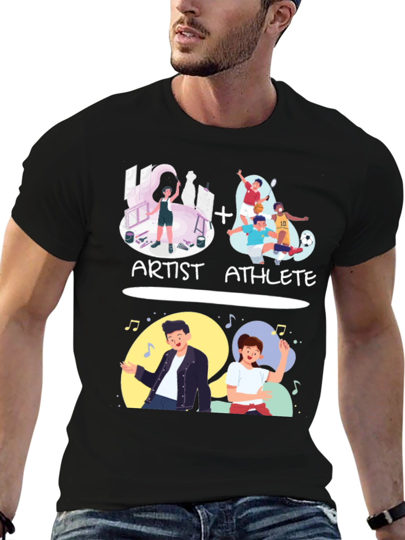 Artist Athlete Graphic Tee - Unique Hobby Fusion Shirt
