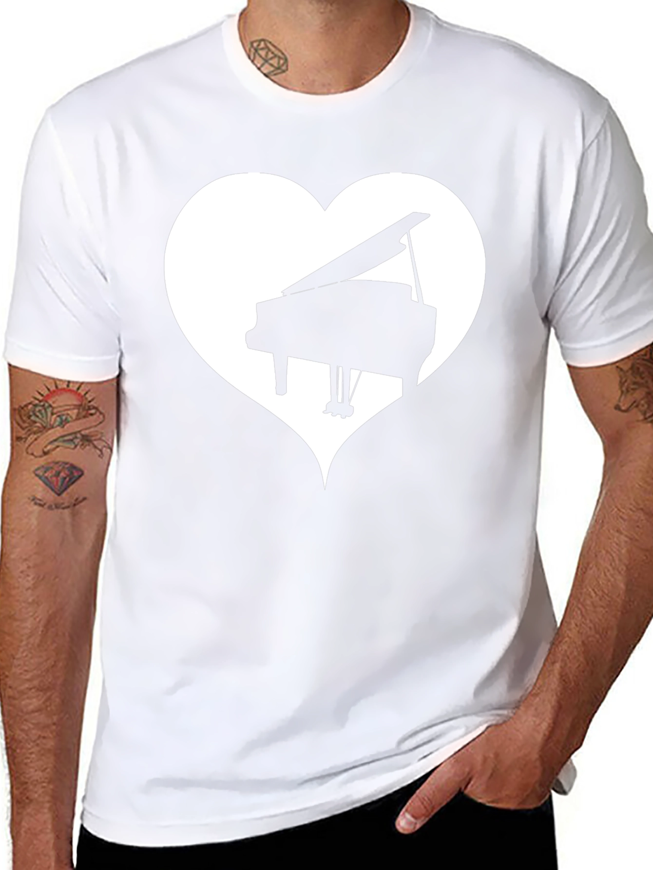 Piano Heart T-Shirt - Music Lover Tee