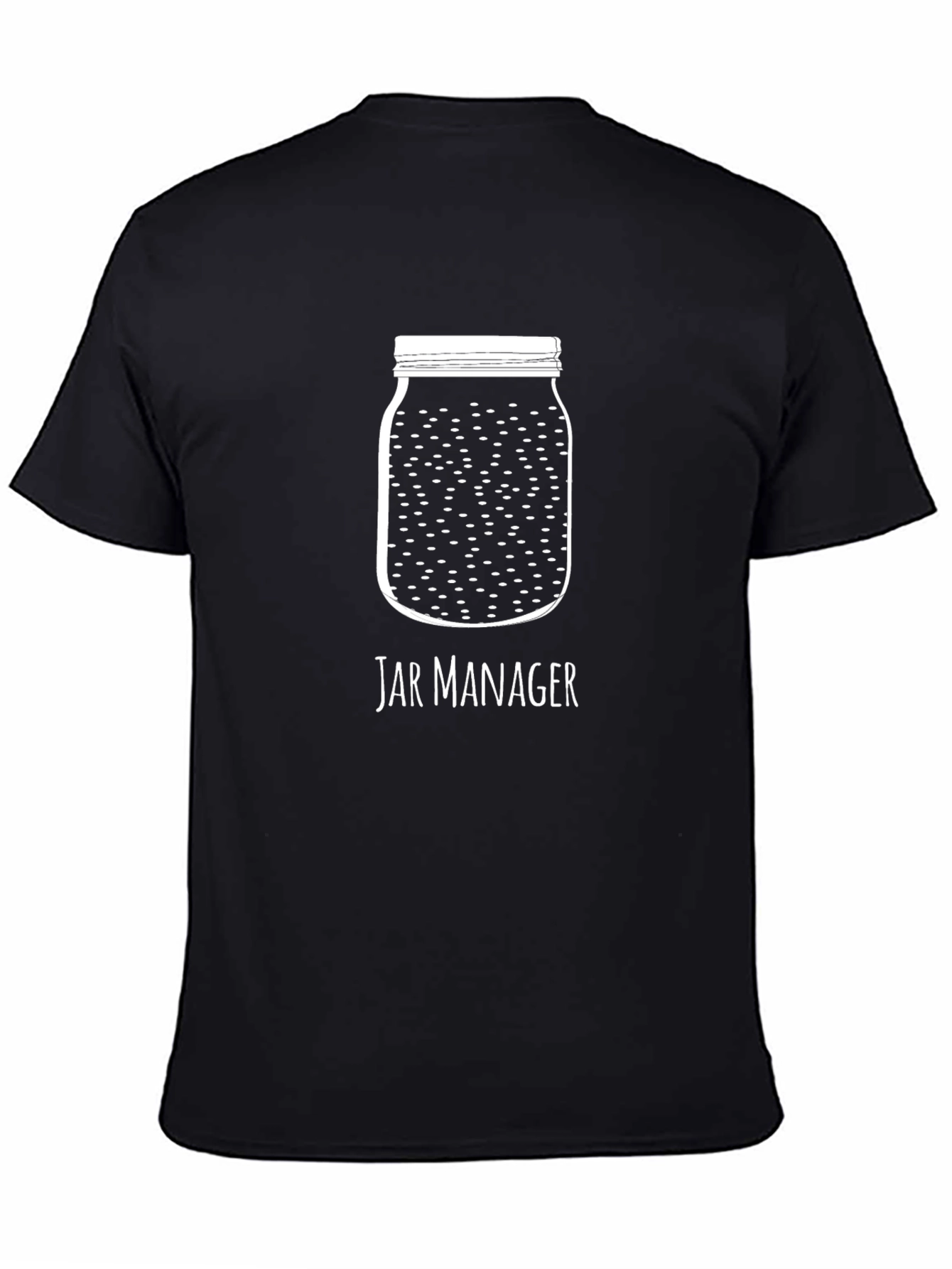Jar Manager Graphic Tee - Black Crew Neck T-Shirt