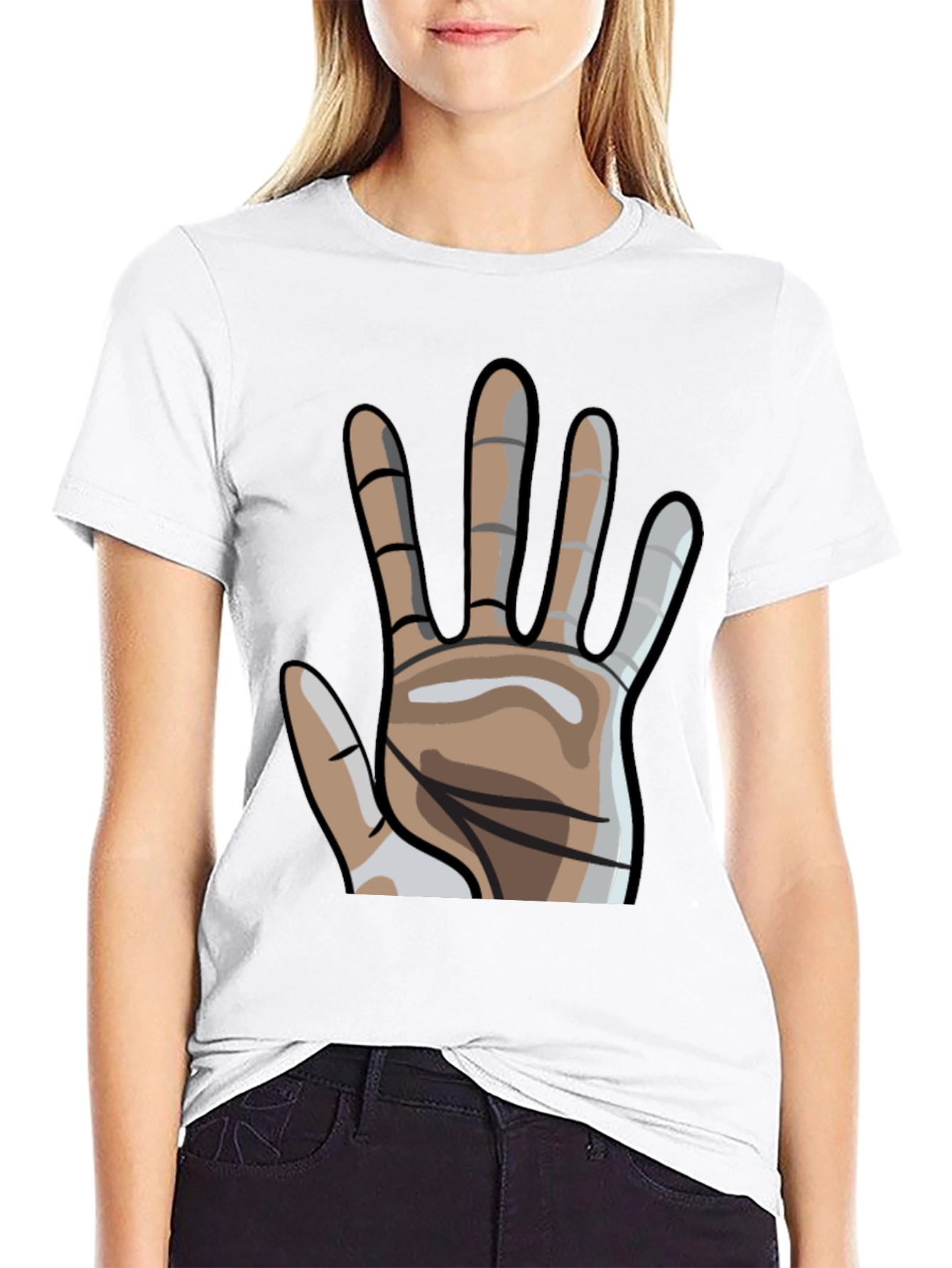 Hand Graphic Tee - Stylish Novelty T-Shirt