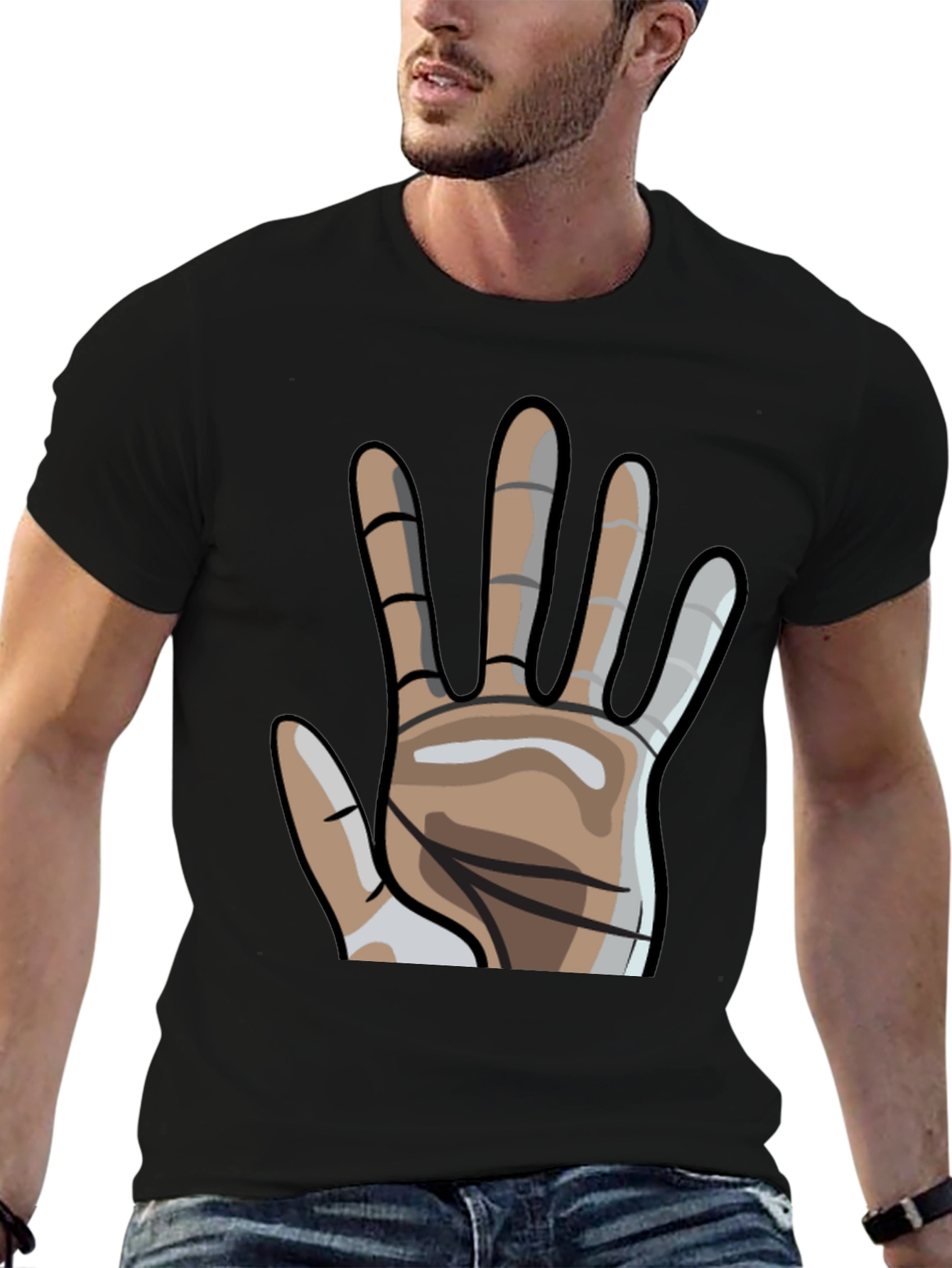 Hand Graphic Tee - Stylish Novelty T-Shirt