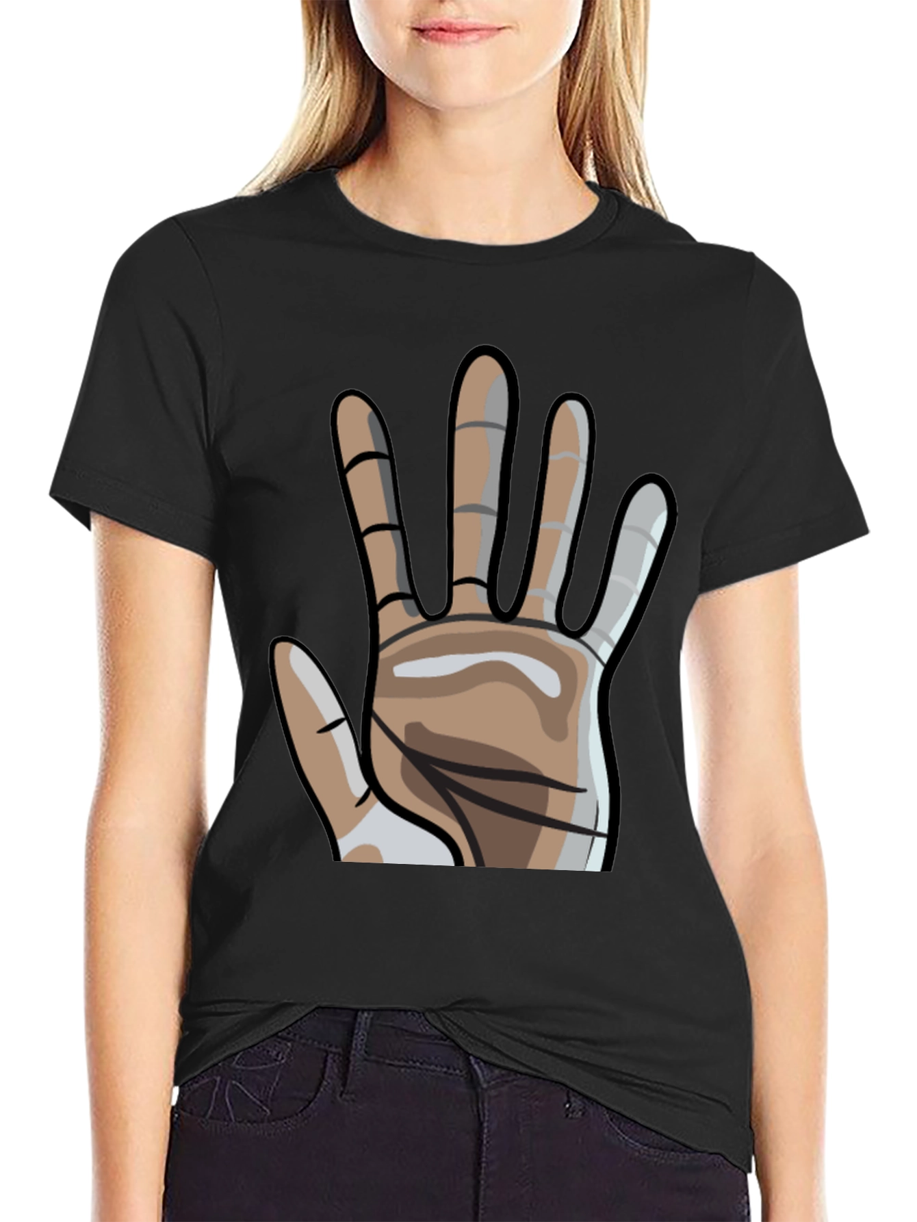 Hand Graphic Tee - Stylish Novelty T-Shirt