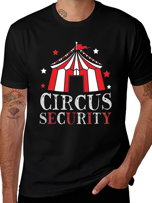 Circus Security Graphic Tee - Black Cotton T-Shirt
