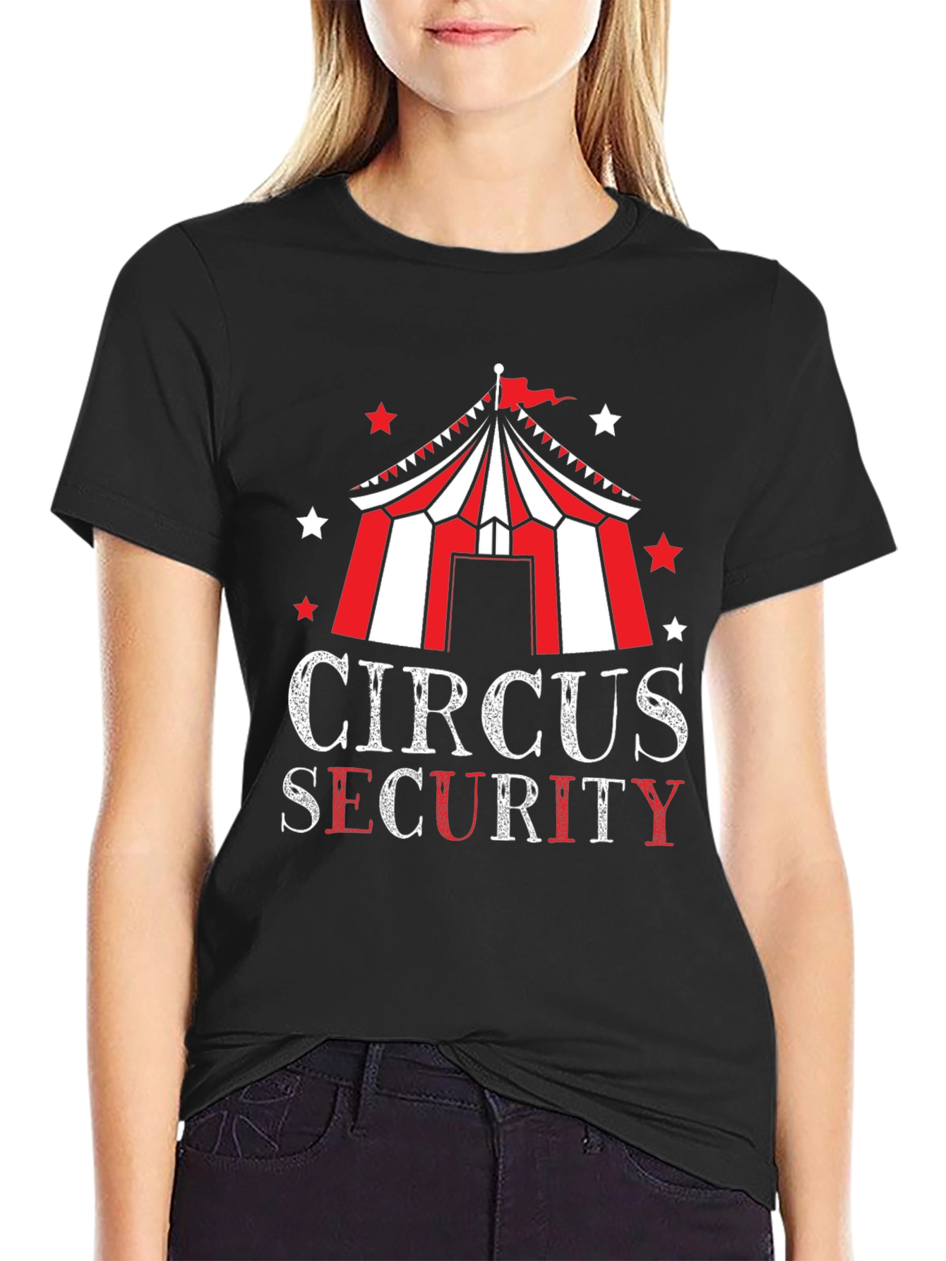 Circus Security Graphic Tee - Black Cotton T-Shirt