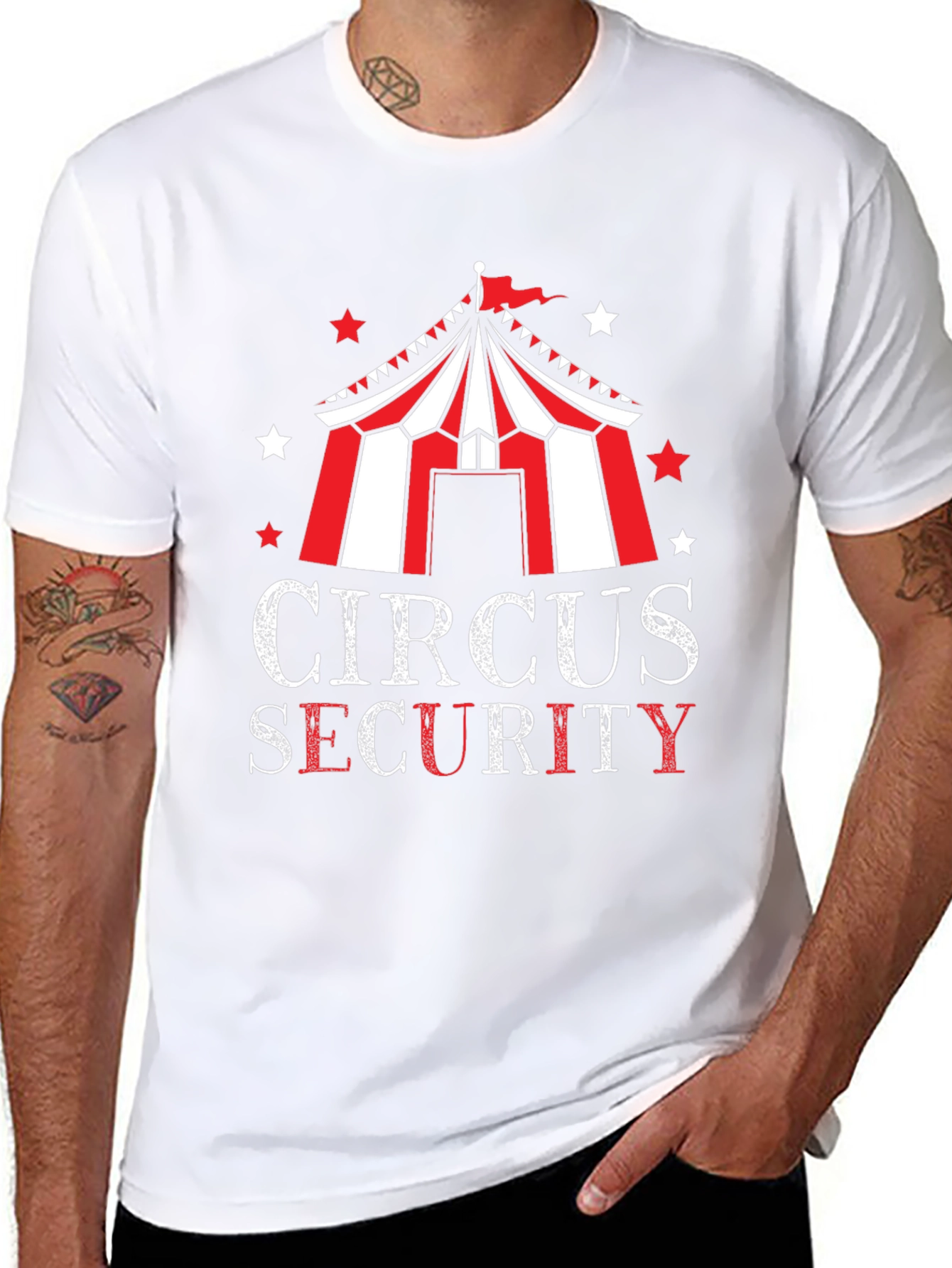 Circus Security Graphic Tee - Black Cotton T-Shirt