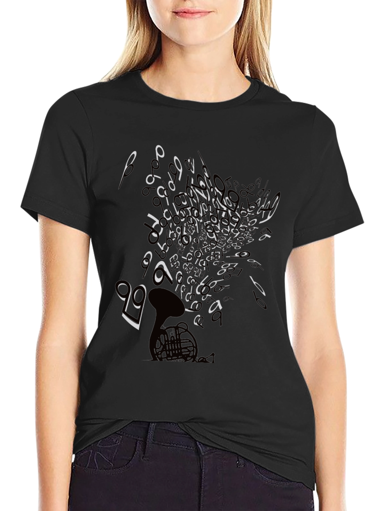 Musical Note T-Shirt - Black Graphic Tee
