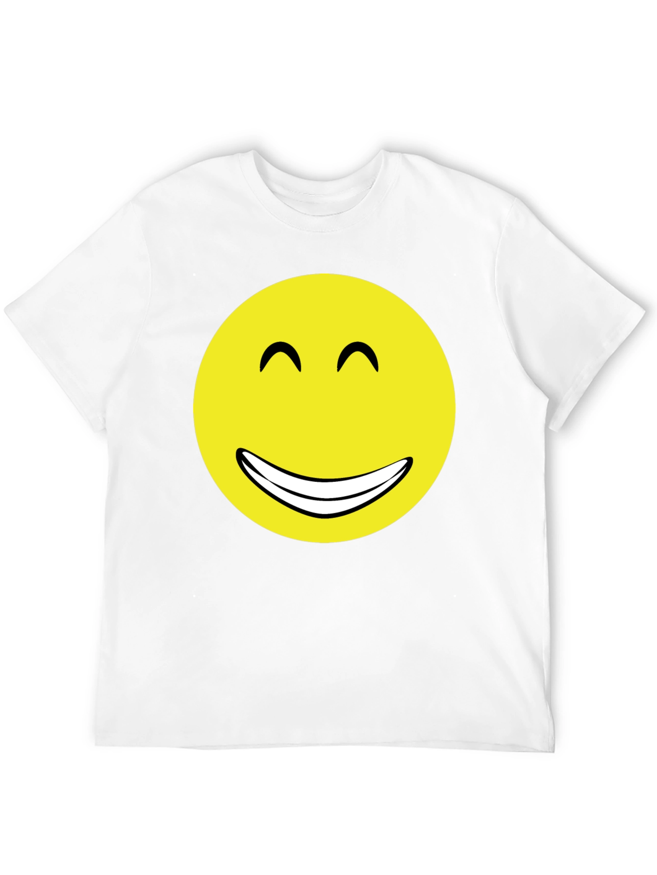 Smiley Face Graphic Tee - Black Cotton T-Shirt