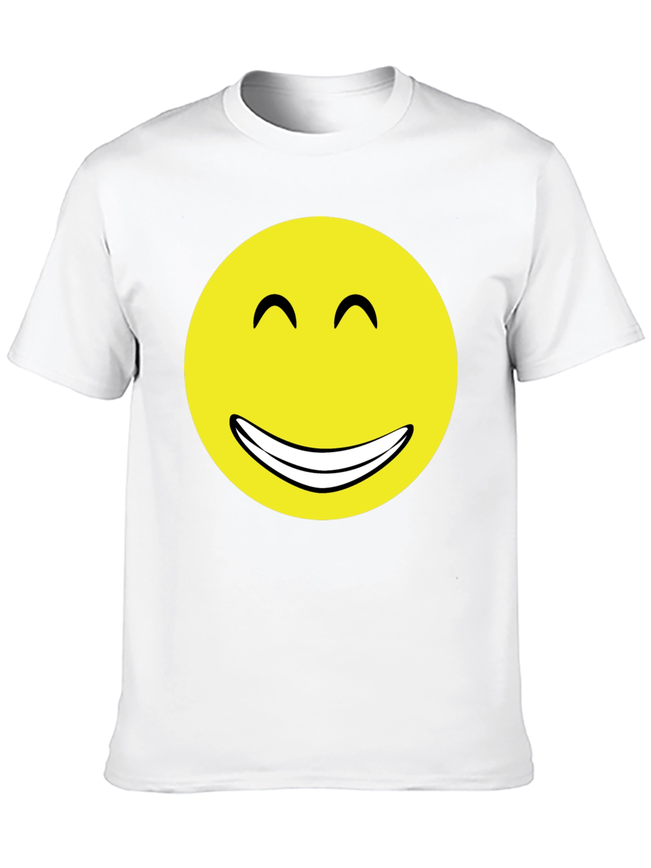 Smiley Face Graphic Tee - Black Cotton T-Shirt