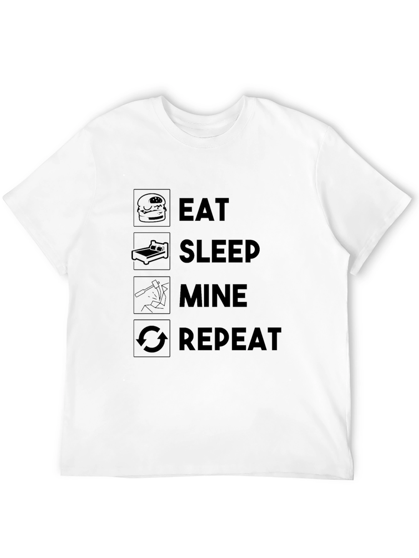 Eat Sleep Mine Repeat Black T-Shirt