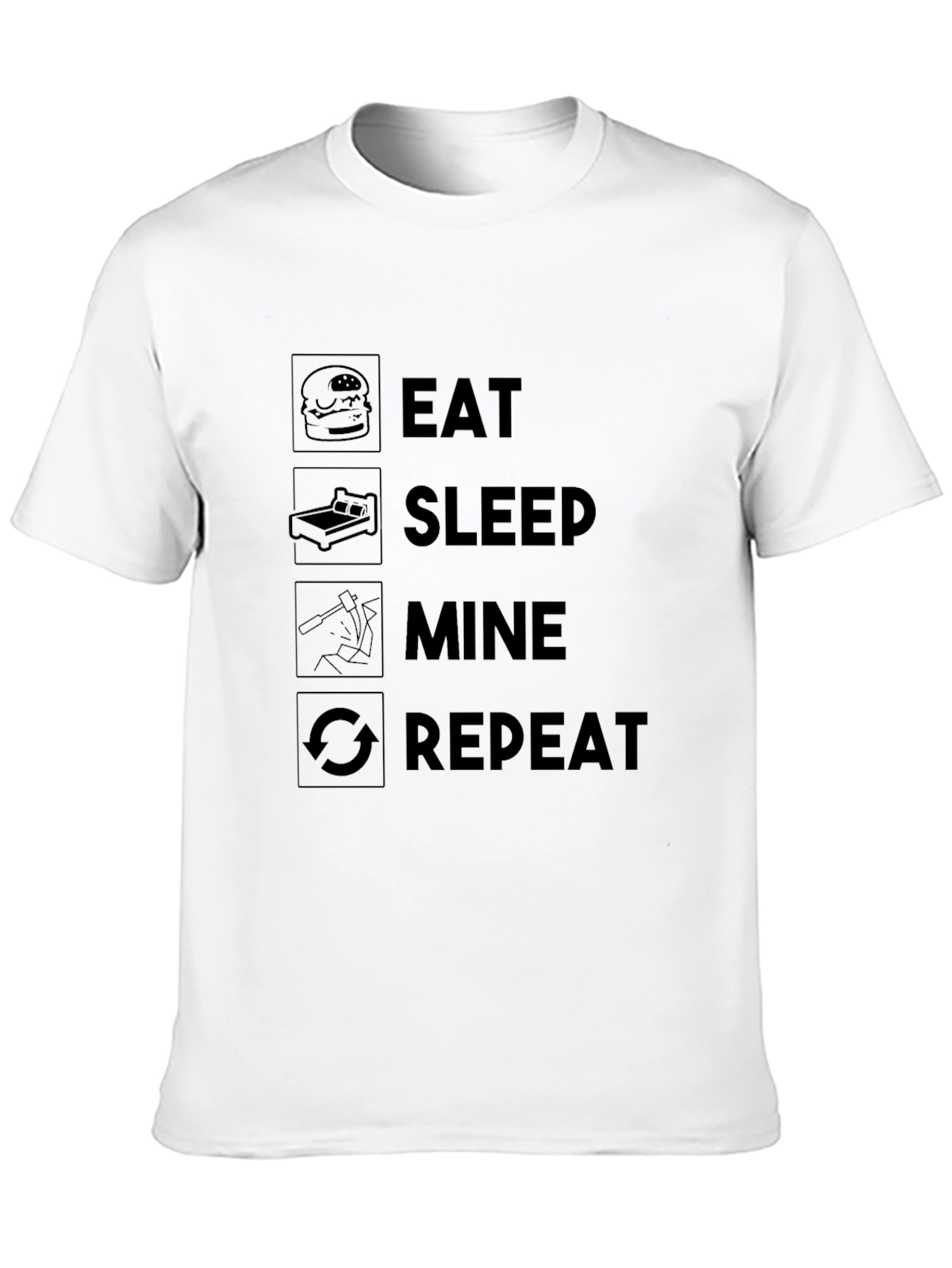 Eat Sleep Mine Repeat Black T-Shirt