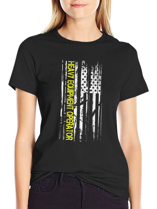 Heavy Equipment Operator T-Shirt - American Flag
