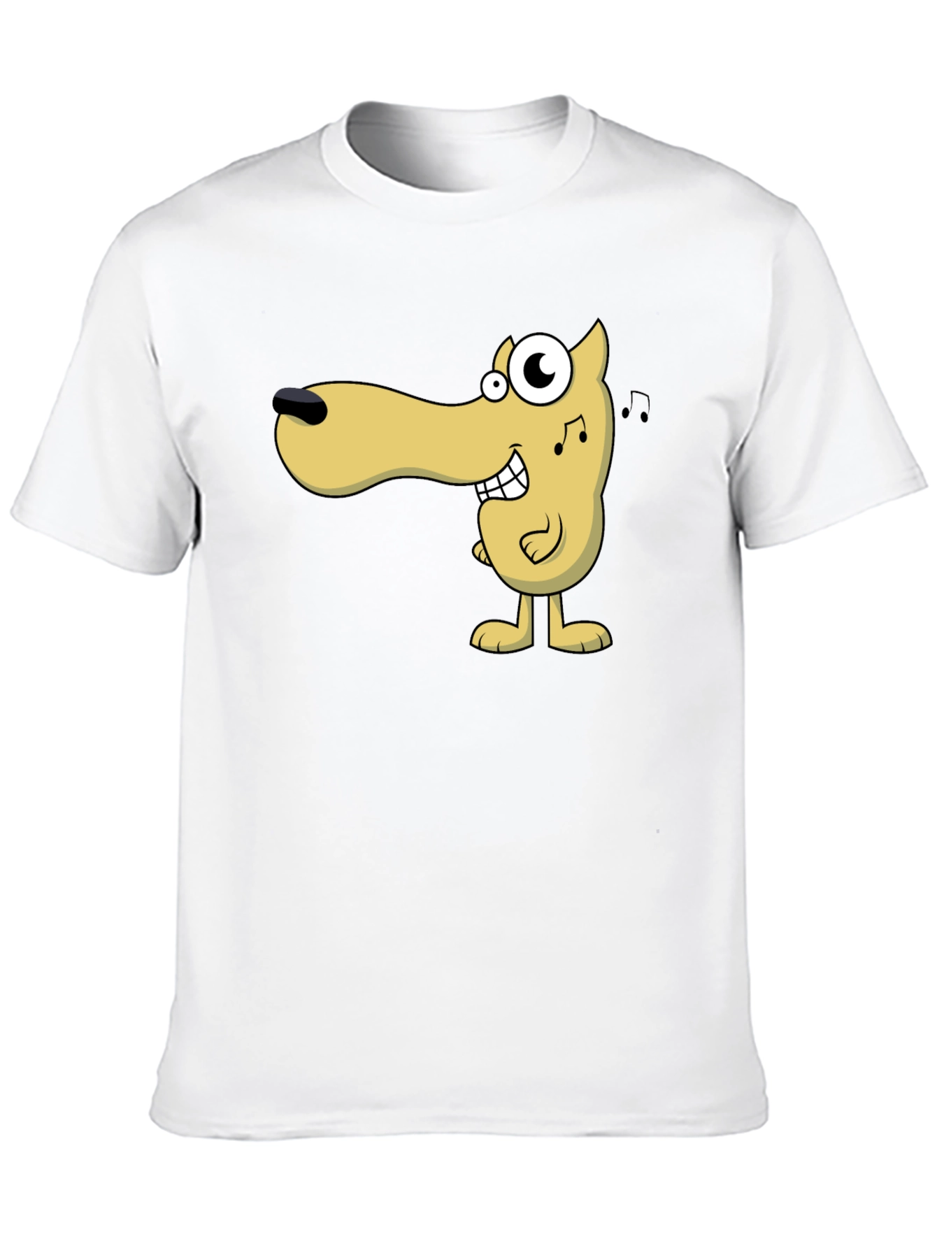 Cartoon Dog Graphic Tee - Black Cotton Comfort