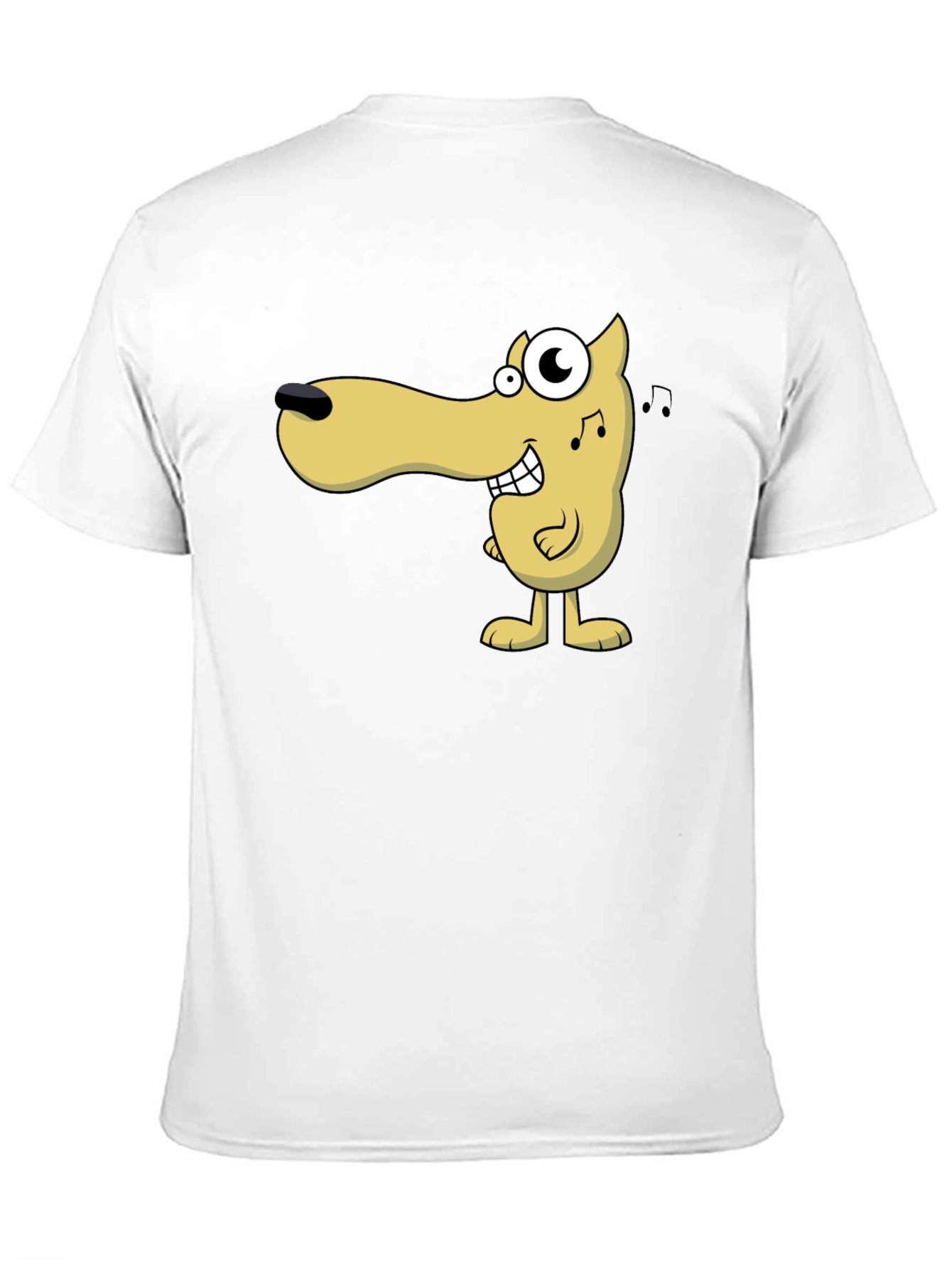 Cartoon Dog Graphic Tee - Black Cotton Comfort