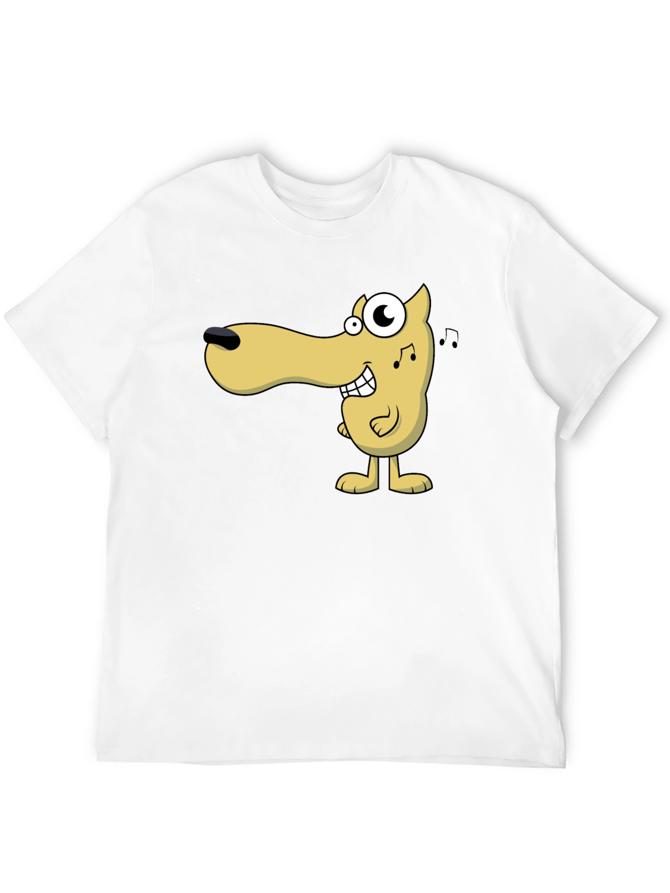 Cartoon Dog Graphic Tee - Black Cotton Comfort
