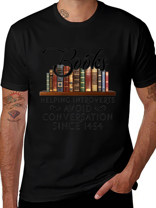 Introvert Book Lover T-Shirt: Avoid Conversations Since 1454