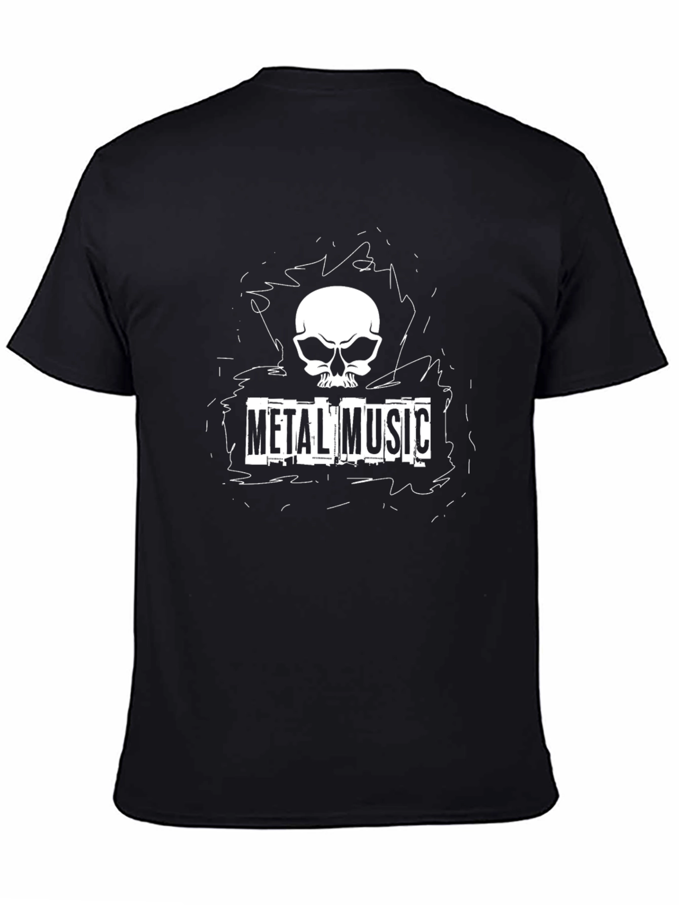 Metal Music Skull T-Shirt - Black
