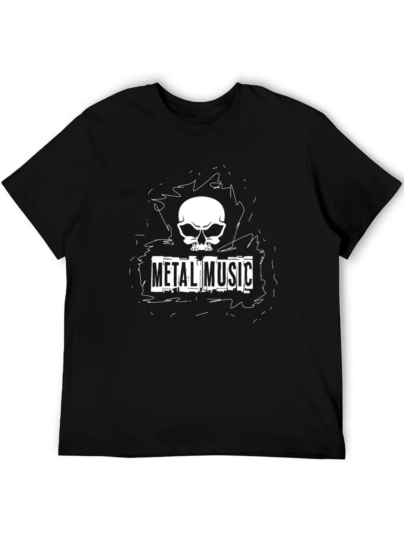 Metal Music Skull T-Shirt - Black