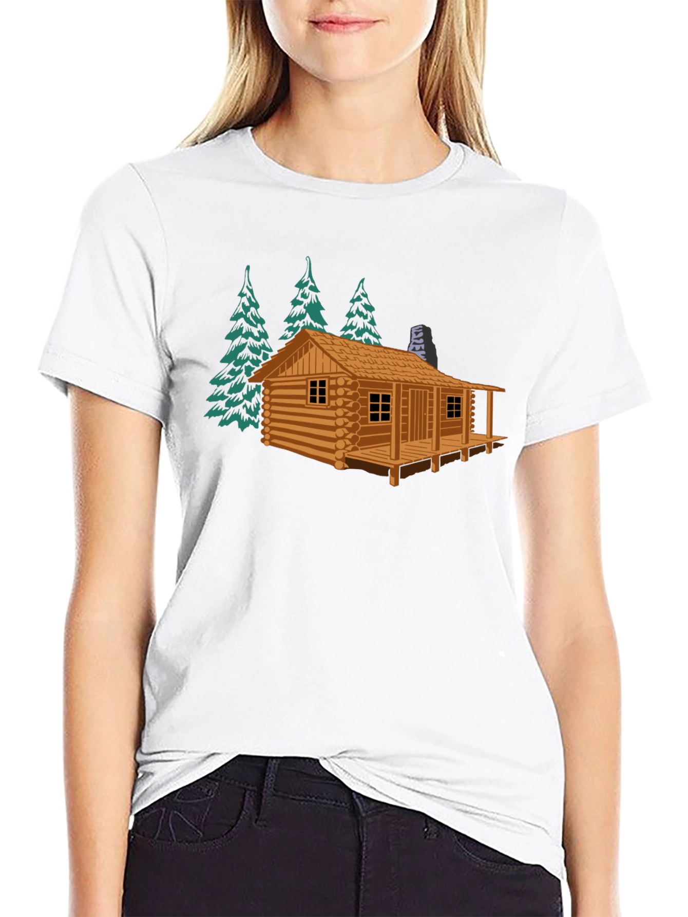 Cabin & Trees Graphic Tee - Cozy Style