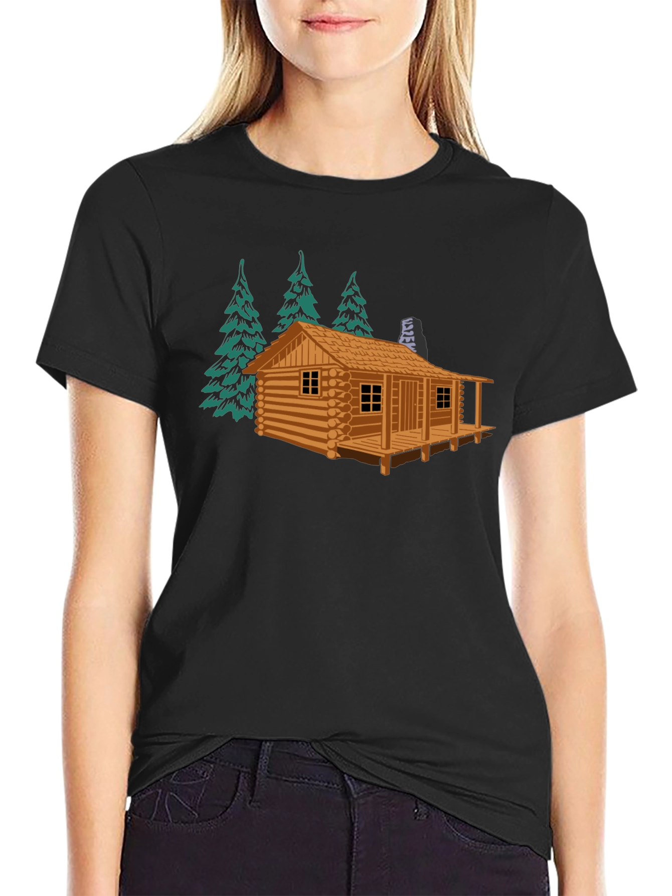 Cabin & Trees Graphic Tee - Cozy Style