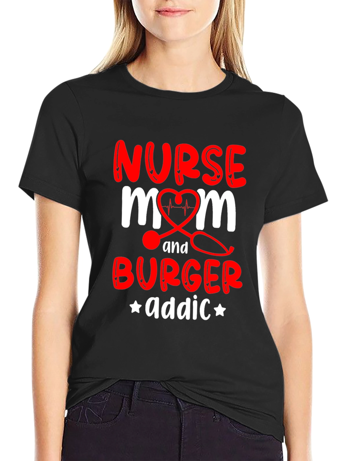 Nurse Mom Burger Addict T-Shirt