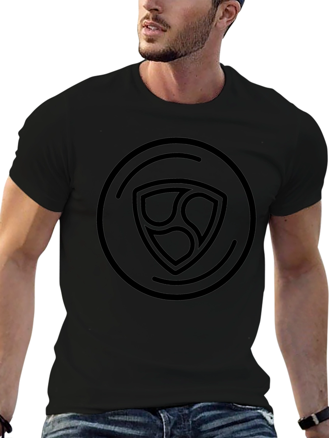 Black NEM Logo Graphic Tee - Crypto Fashion