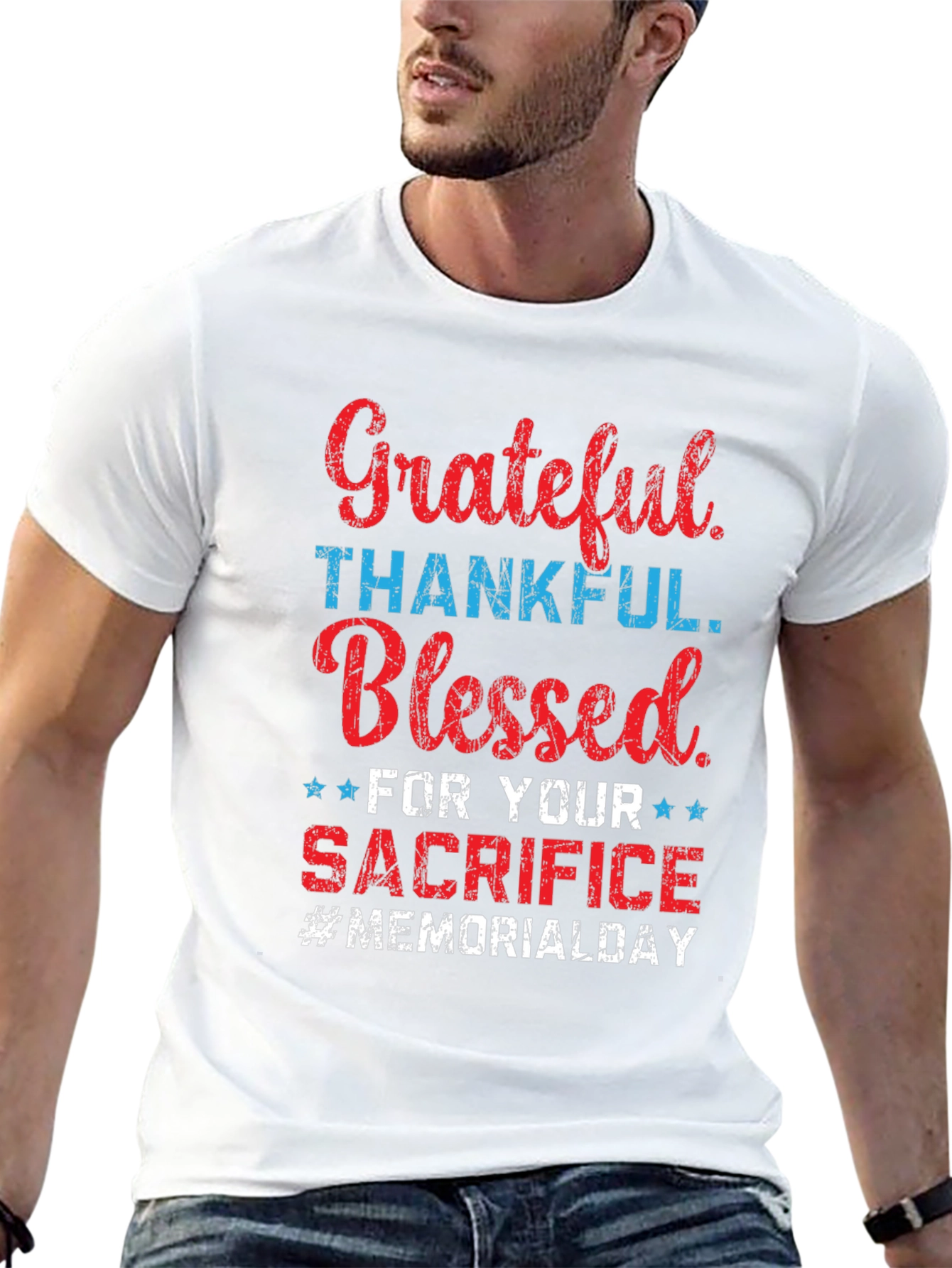 Grateful Thankful Blessed Memorial Day T-Shirt