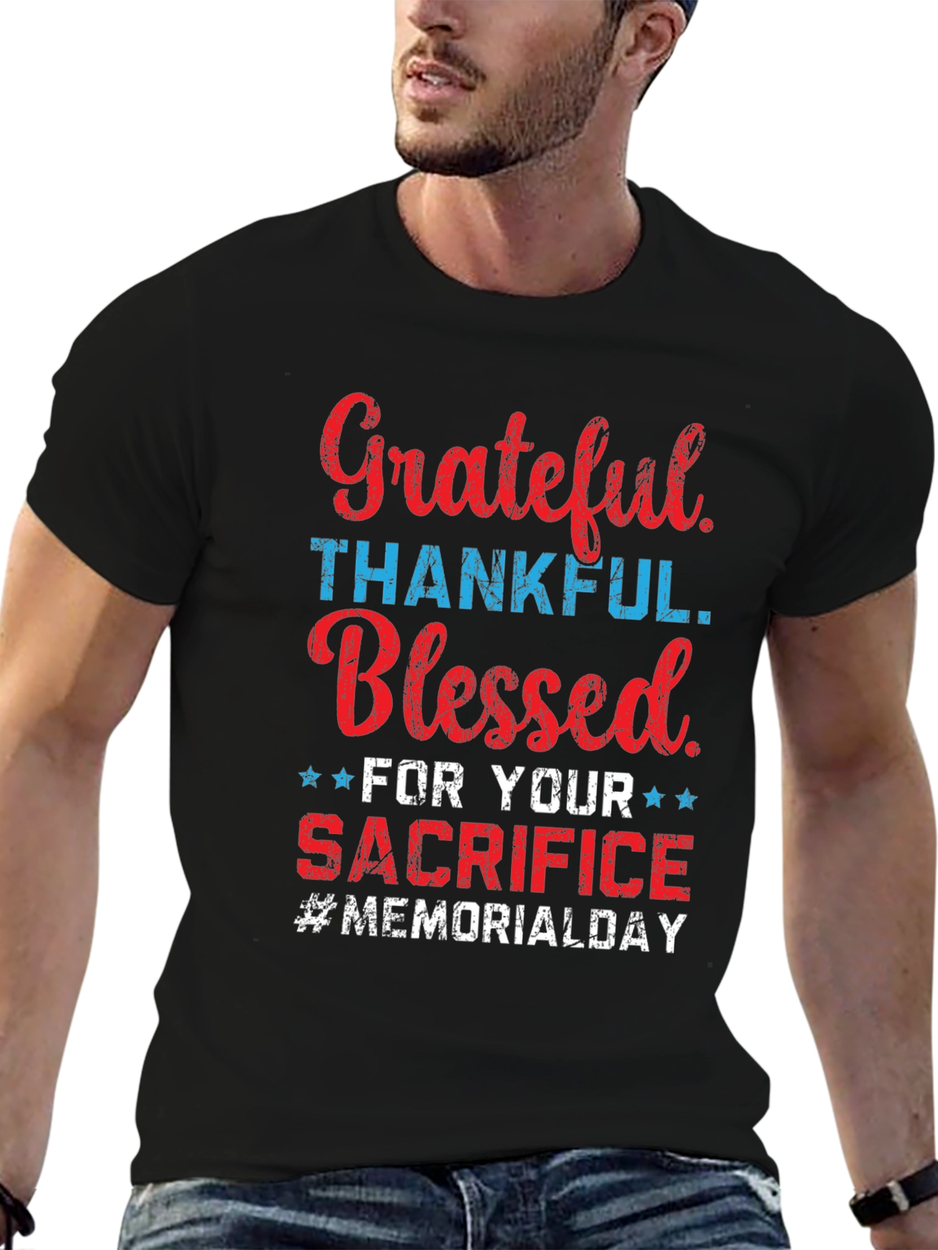 Grateful Thankful Blessed Memorial Day T-Shirt
