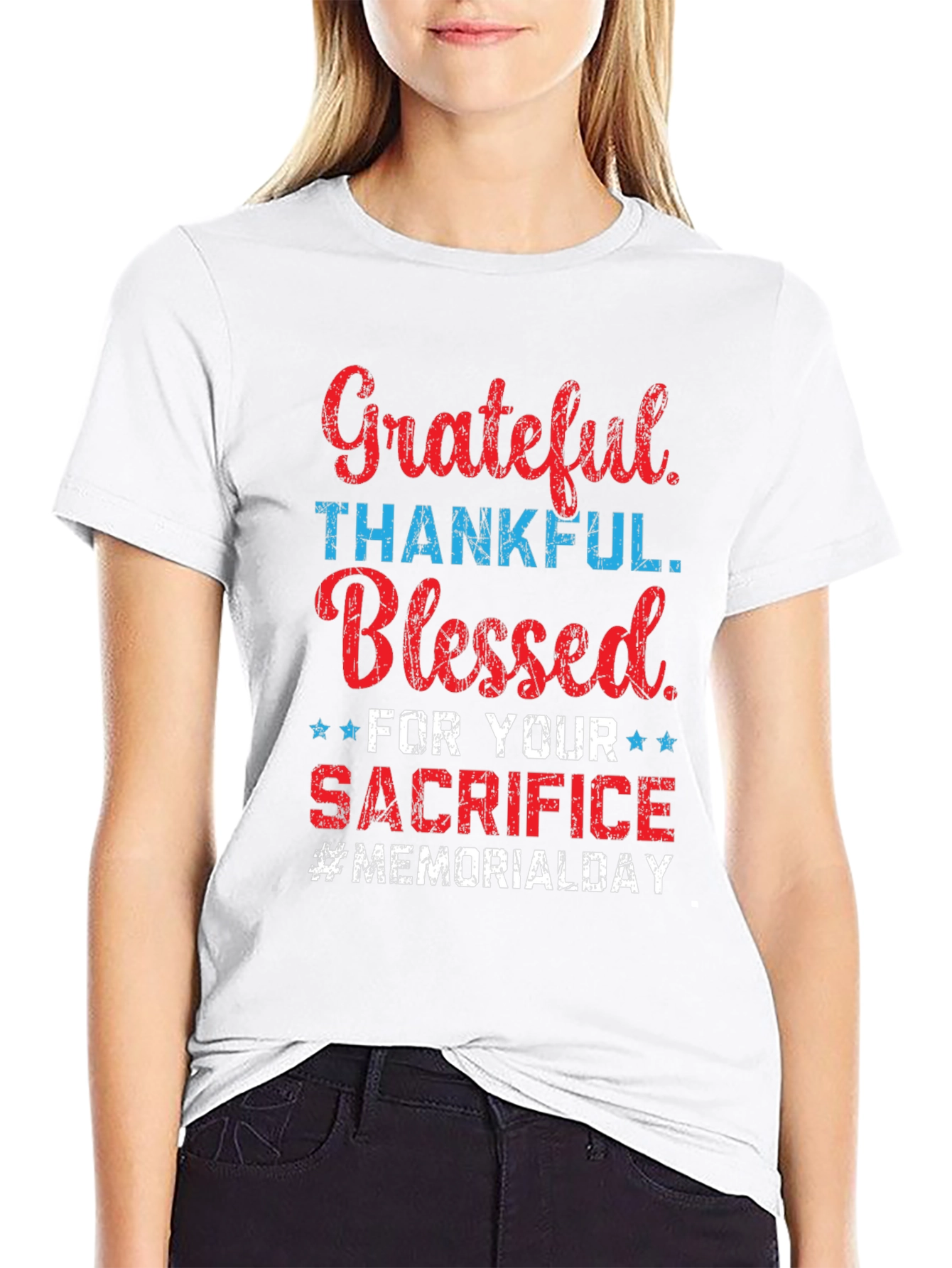 Grateful Thankful Blessed Memorial Day T-Shirt