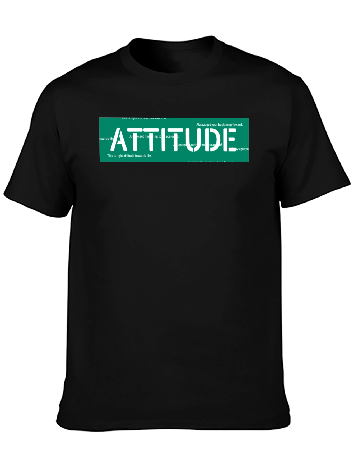 Attitude Graphic Print Black T-Shirt