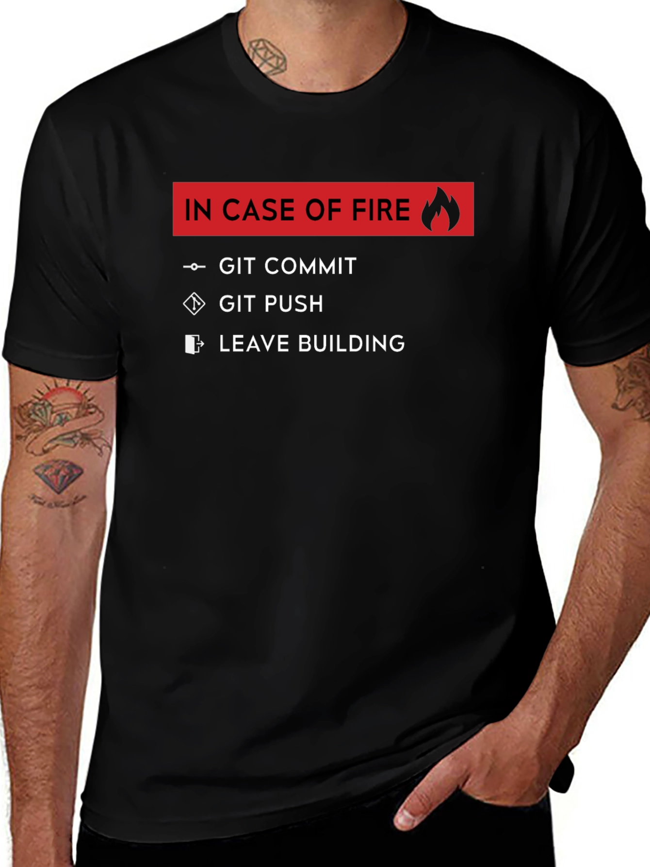 Programmer Humor T-Shirt - Git Commit Push