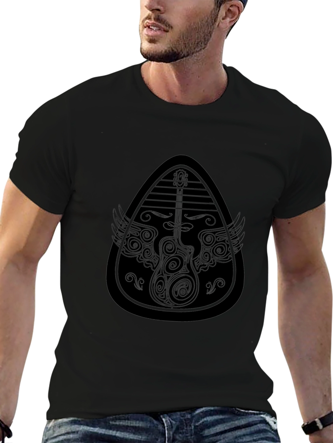 Guitar Pick Wings T-Shirt - Cool Graphic Tee