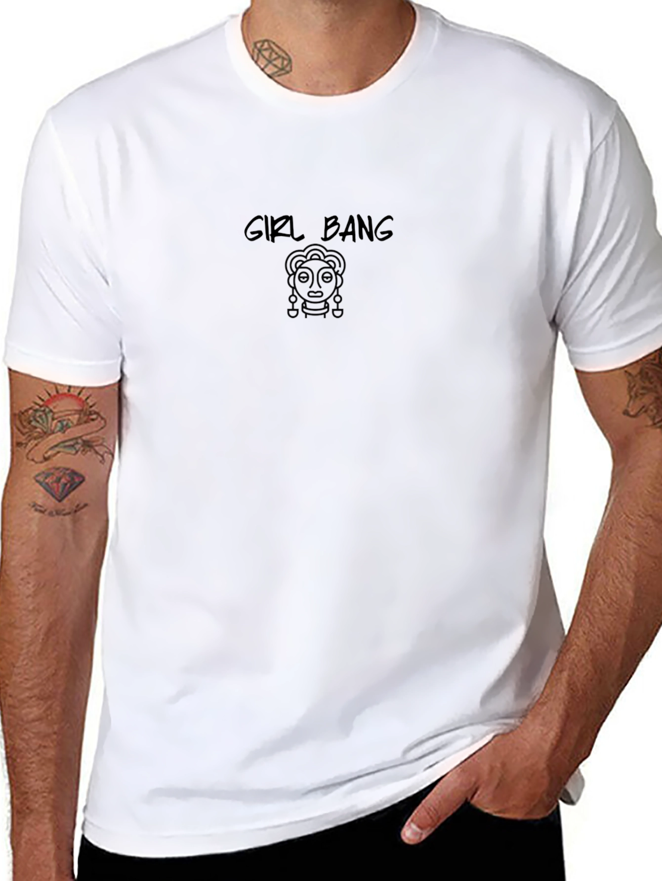Girl Bang Graphic Black T-Shirt